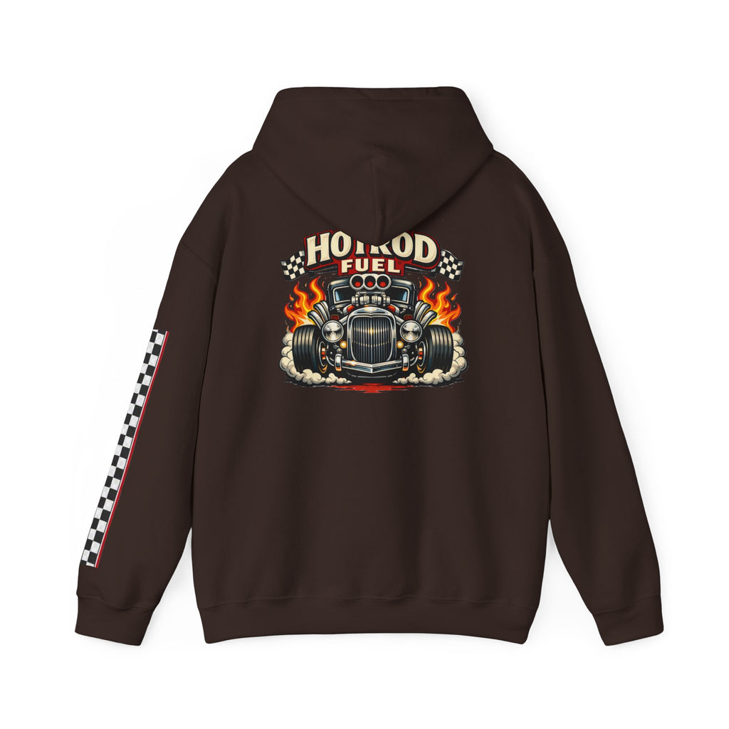 Hot Rod Hoodie — "Hot Rod Fuel" Vintage Car Racing Pullover