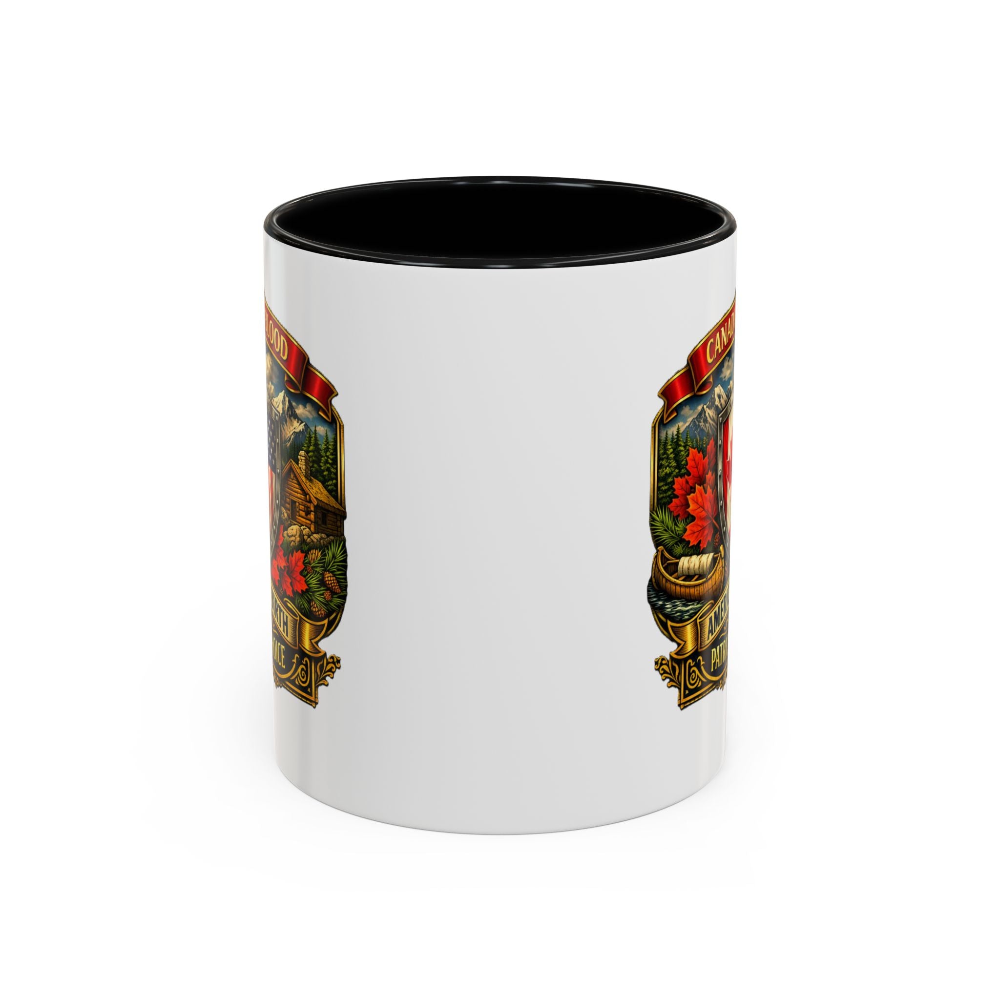 Canadian/American Pride Coat of Arms Accent Coffee Mug (11/15oz)