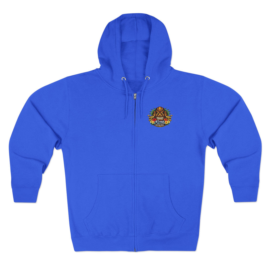 Vintage Hawaiian Bait Shop Zip Hoodie — Island Vibes with a WWll Pinup Graphic