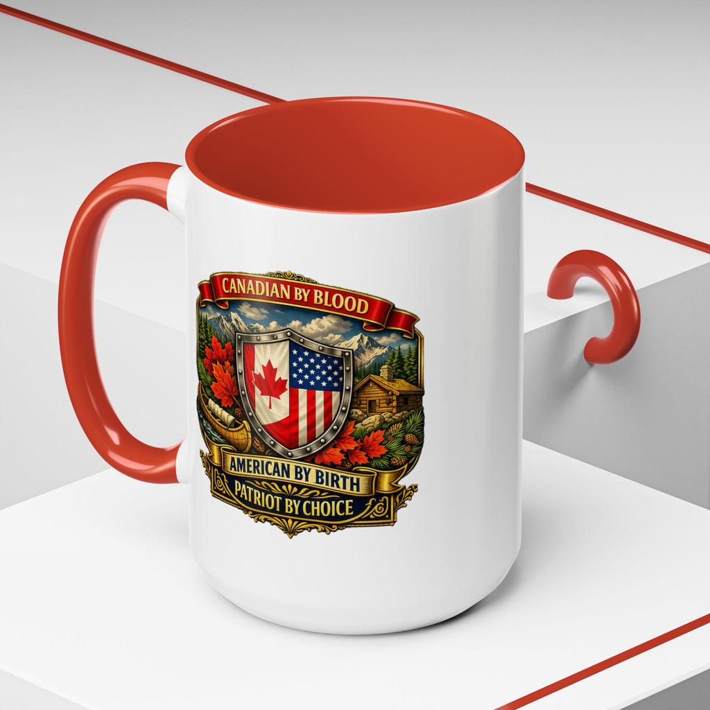 Canadian/American Pride Coat of Arms Accent Coffee Mug (11/15oz)