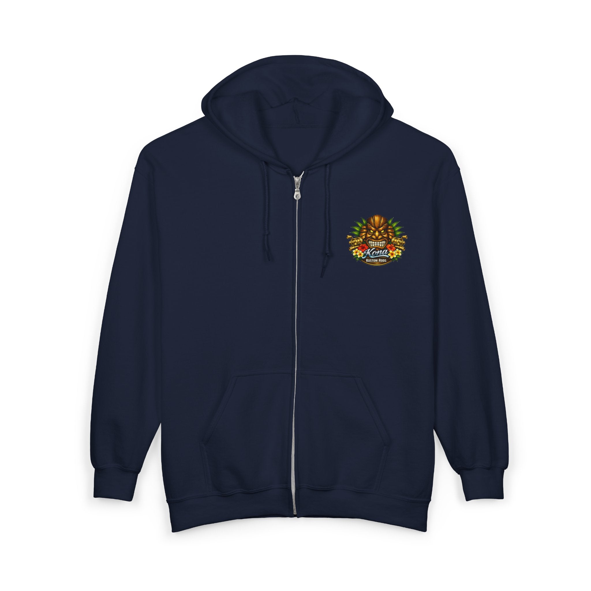 Kona Kustom Rods - Full-Zip Hoodie – Retro 'Battle Born' Vintage Pinup Graphic Zip-Up Sweatshirt