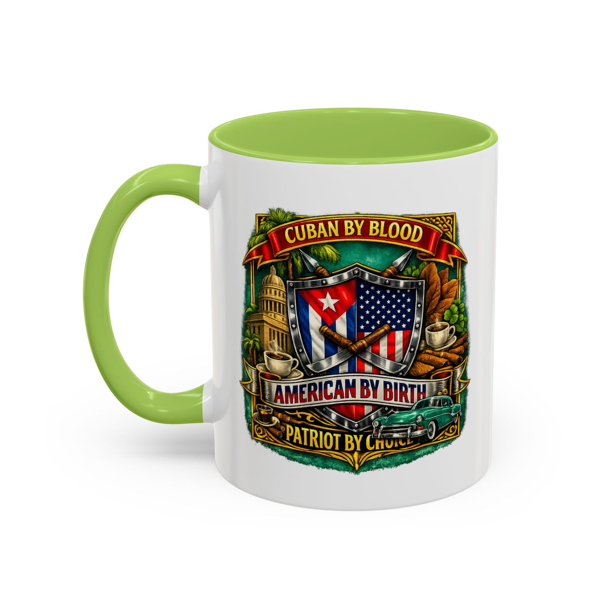 Cuban/American Pride - Cuban by Blood, American by Birth Accent Coffee Mug (11/15oz)