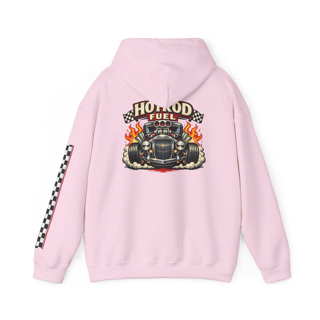 Hot Rod Hoodie — "Hot Rod Fuel" Vintage Car Racing Pullover