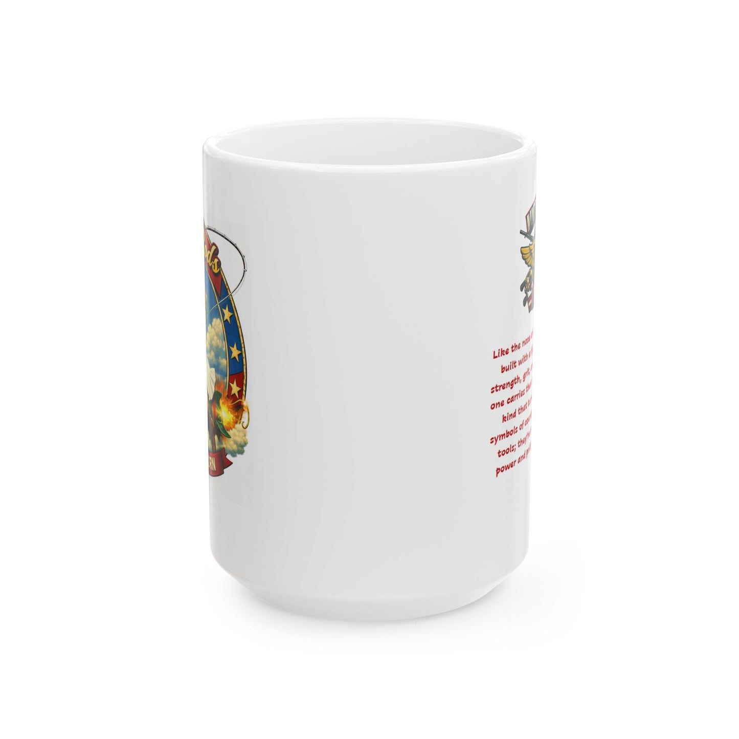 Victory Rods Sportfisherman's WWII Nose Art Pin-Up Illustration Mug | Ceramic Coffee Cup