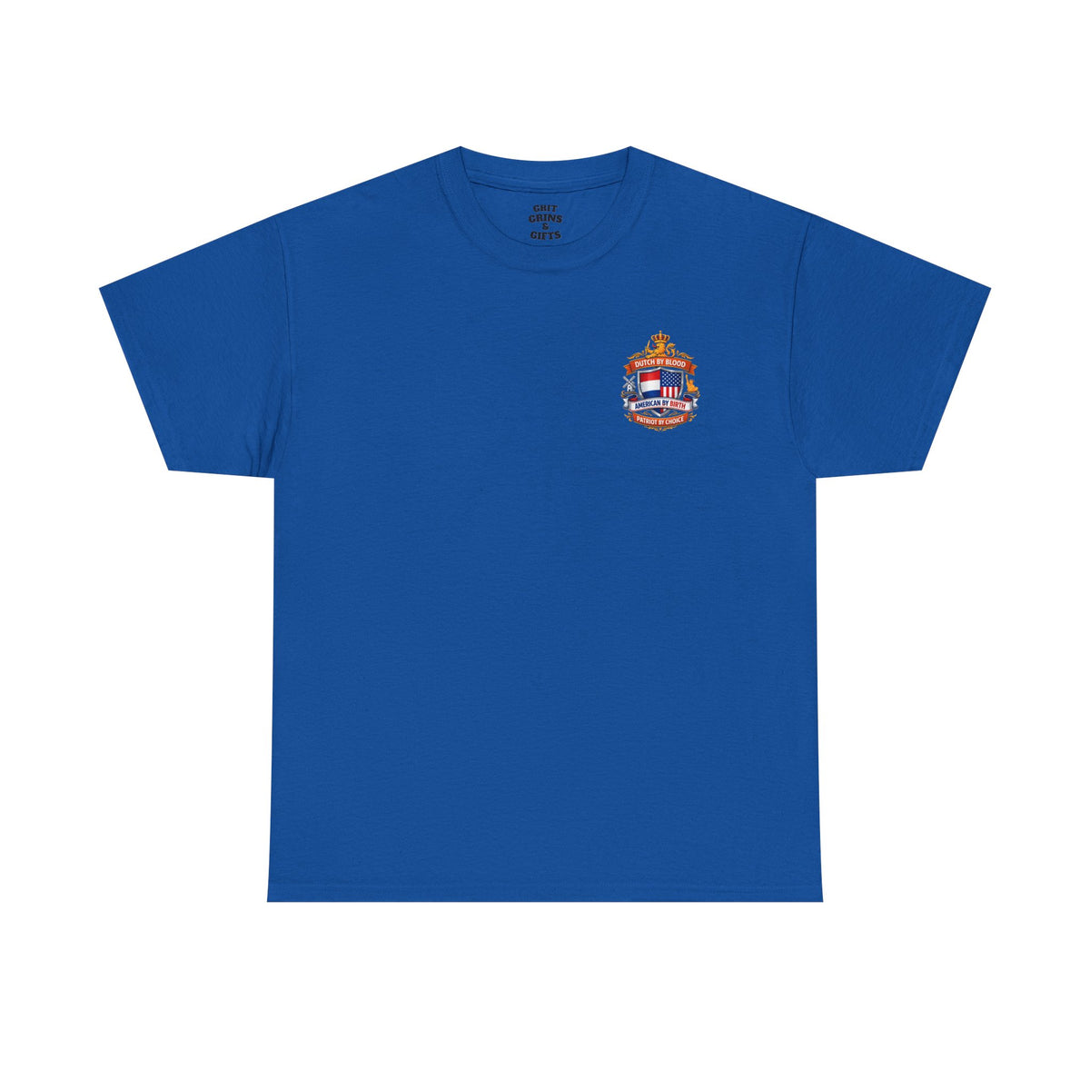 Dutch by Blood, American by Birth T-Shirt — Patriotic Netherlands USA Crest Tee