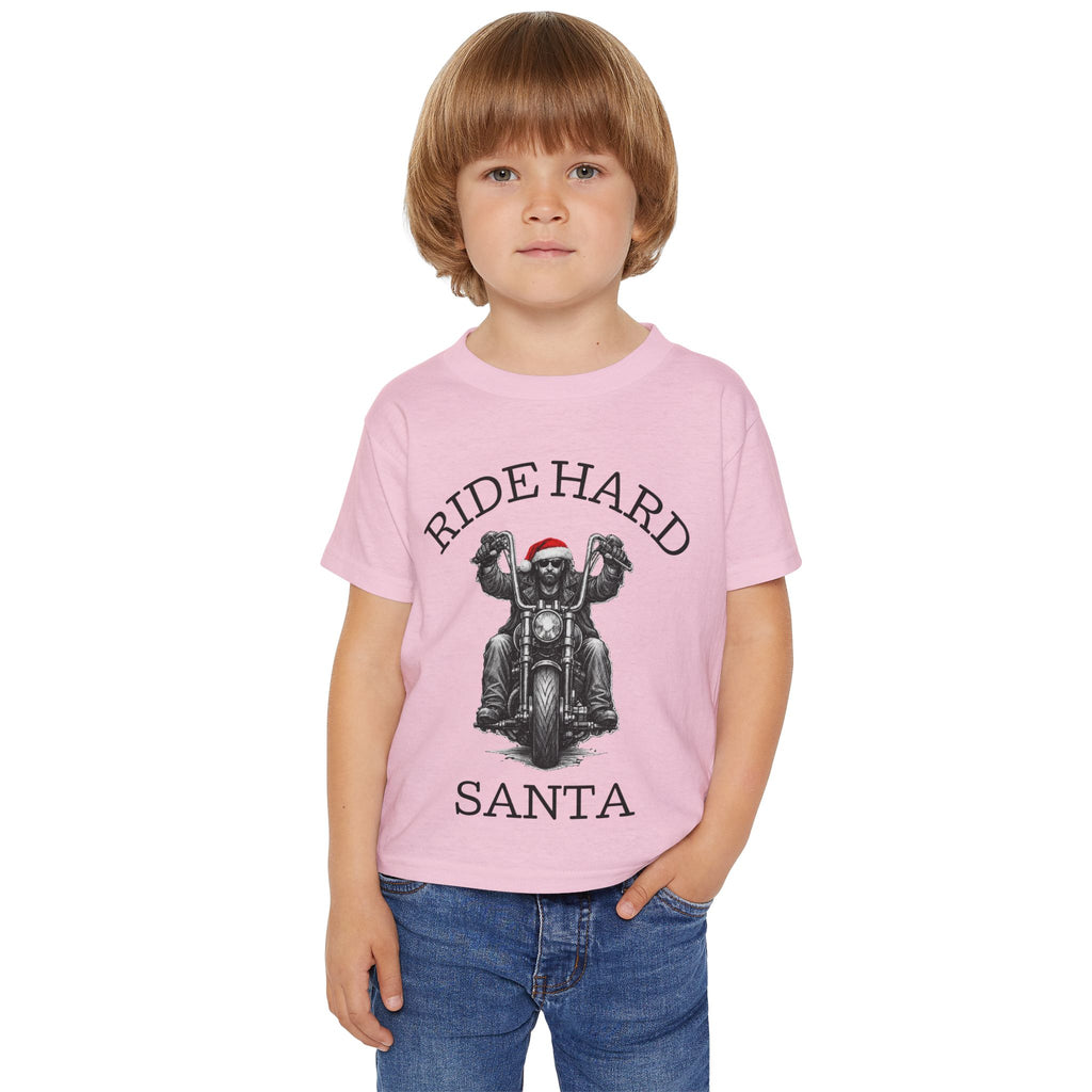 Toddler T‑Shirt — Ride Hard Santa Motorcycle Christmas Tee