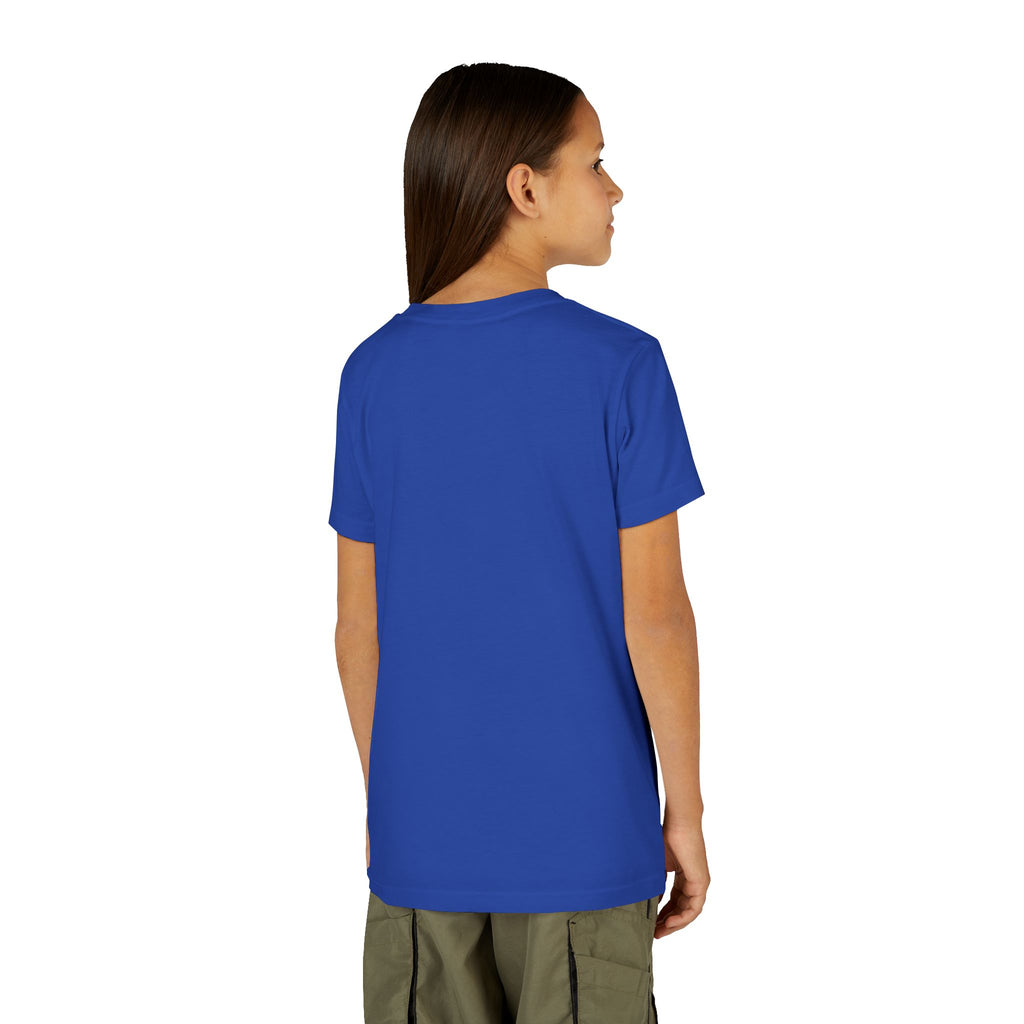 Youth Tee — Rodeo Cowgirl with Patriotic Barrel Graphic