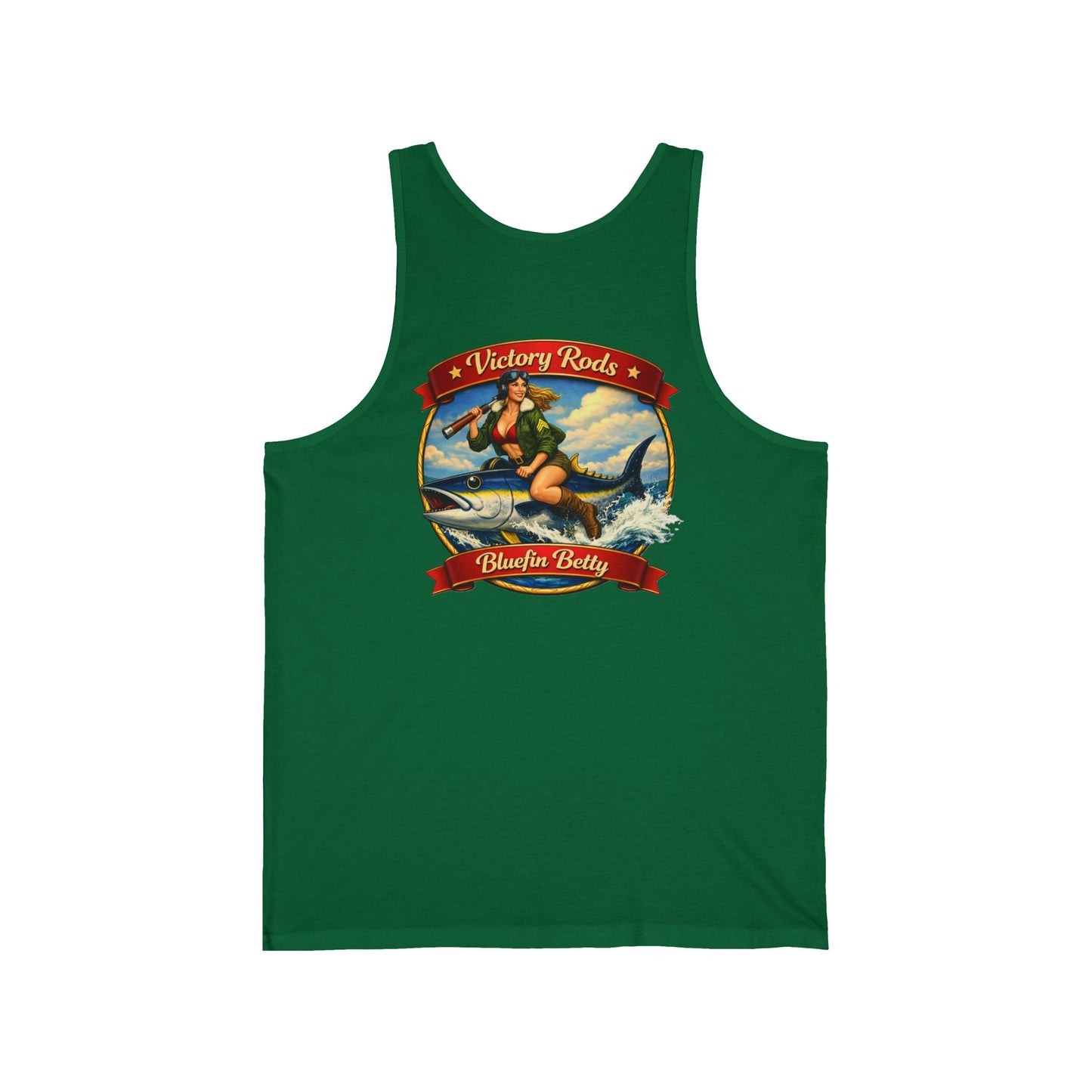 Victory Rods Pinup Tank Top — 'Bluefin Betty' Vintage Bomber Girl Graphic