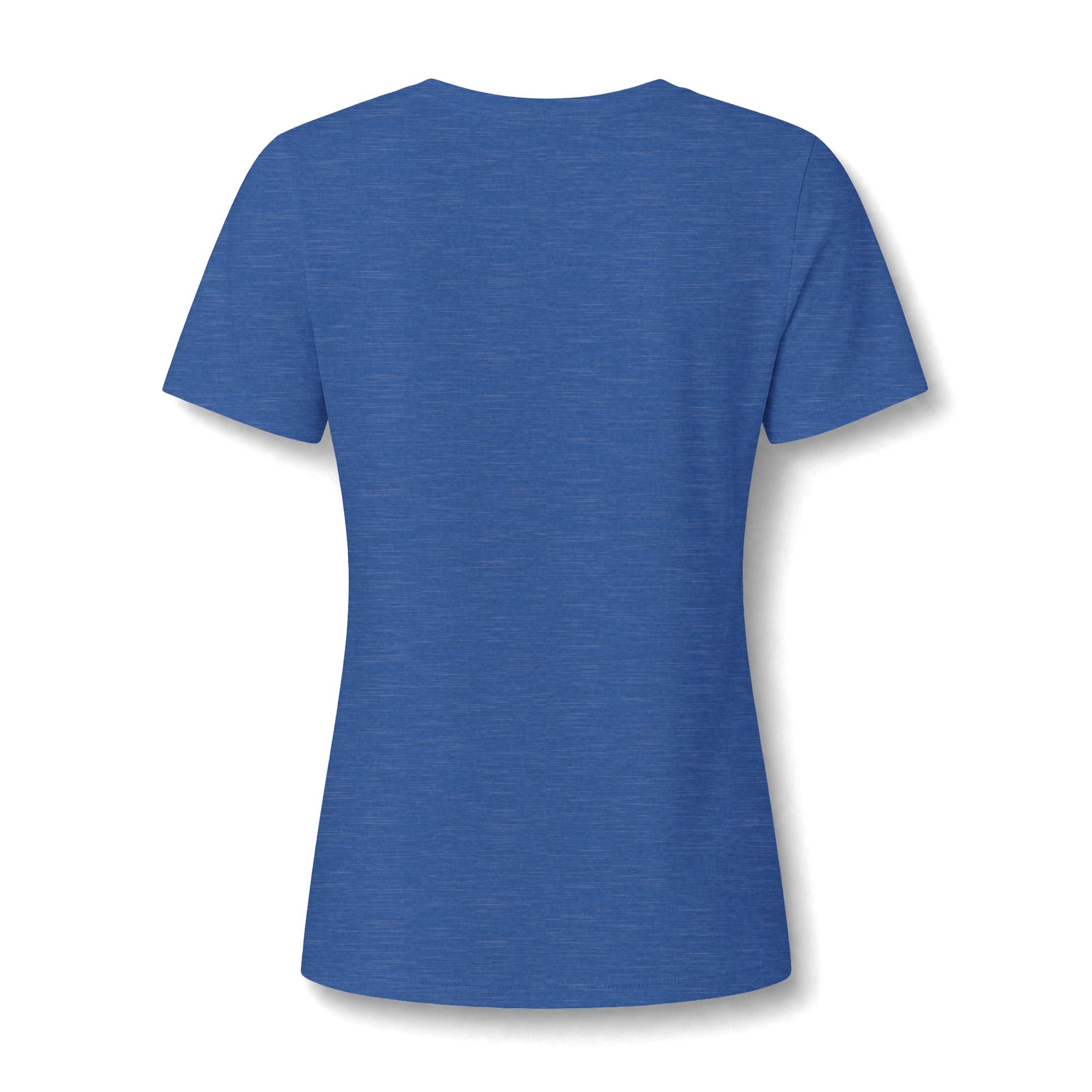 Women's V-Neck Tee — Floral Turquoise Bull Skull Graphic