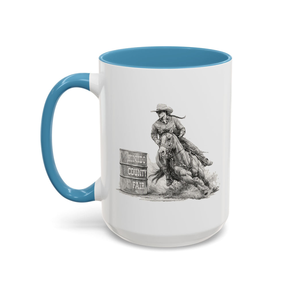 Barrel Racing Coffee Mug — "Horse and Rider Focused on the Next Barrel"