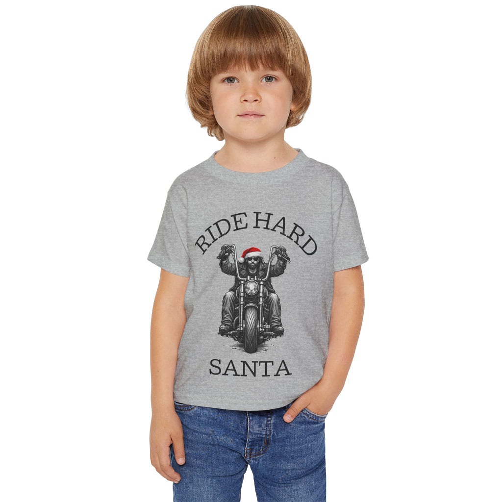 Toddler T‑Shirt — Ride Hard Santa Motorcycle Christmas Tee