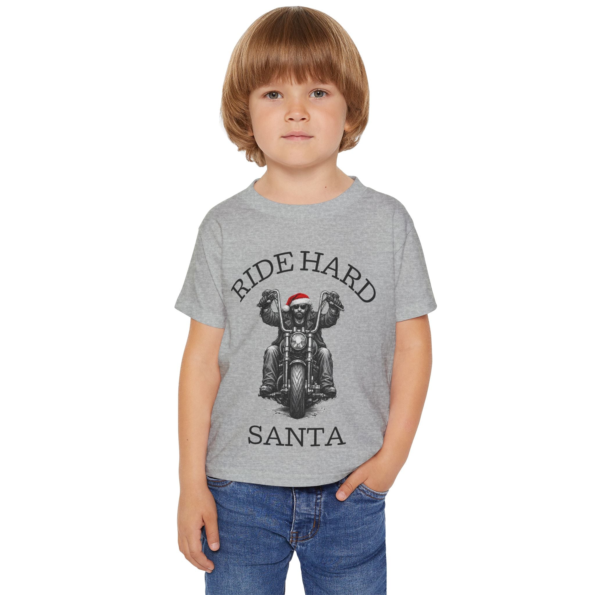 Toddler T‑Shirt — Ride Hard Santa Motorcycle Christmas Tee