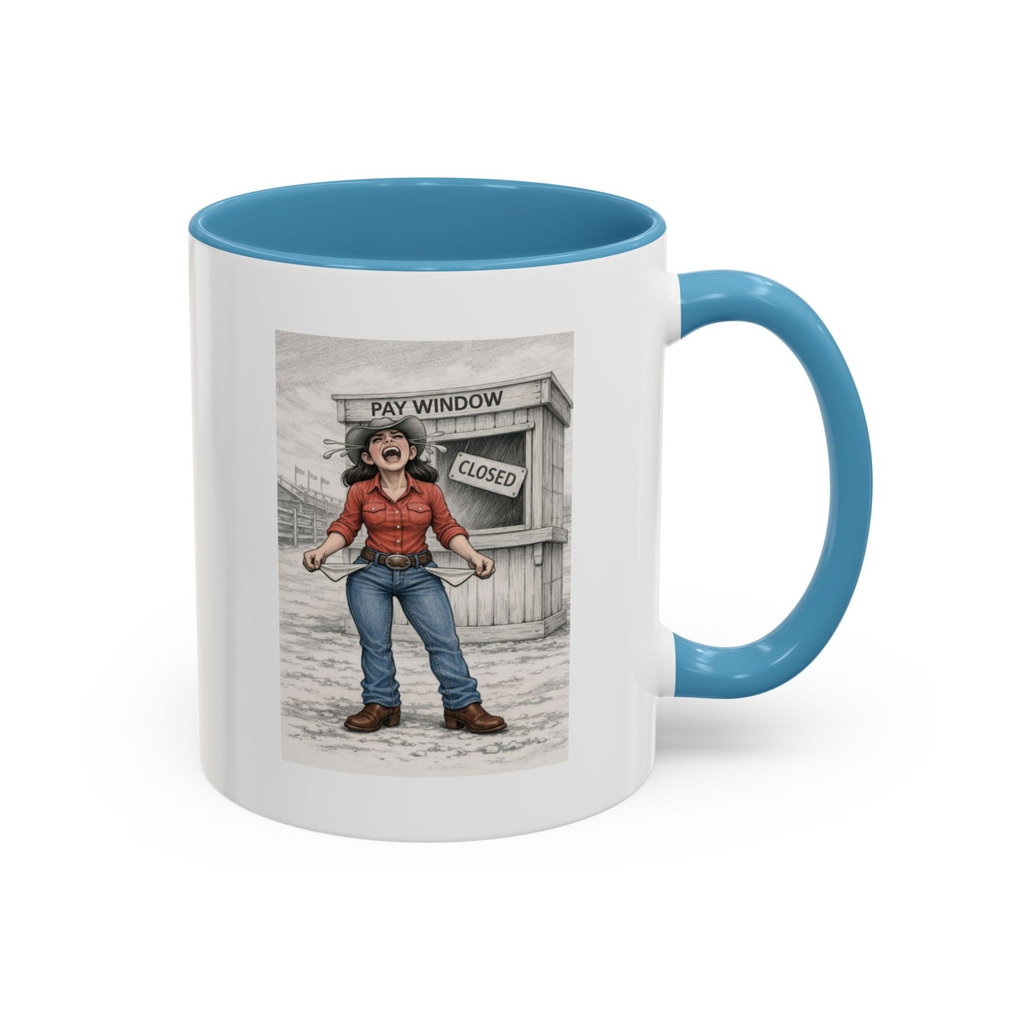 Out of the Money Barrel Racing Coffee Mug — Rodeo Cowgirl Accent Mug (11/15 oz)