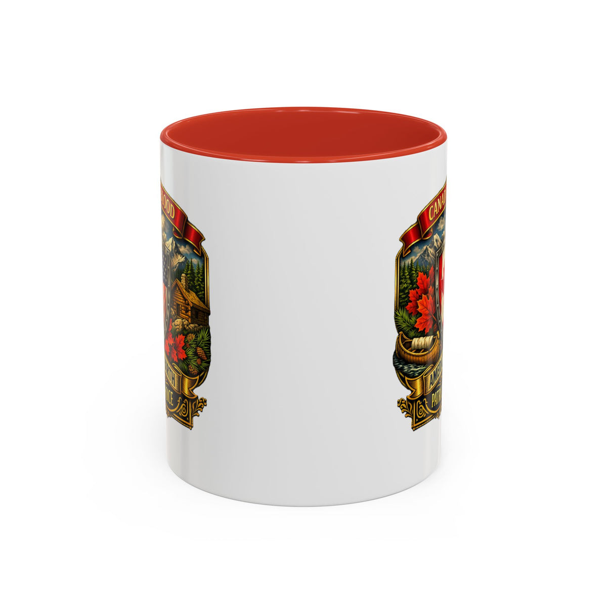 Canadian/American Pride Coat of Arms Accent Coffee Mug (11/15oz)