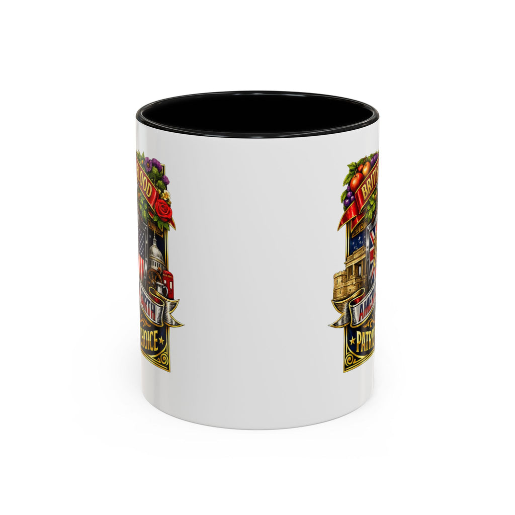 British Pride Coffee Mug — "British by Blood, American by Birth, Patriot by Choice" Patriotic Ceramic Mug