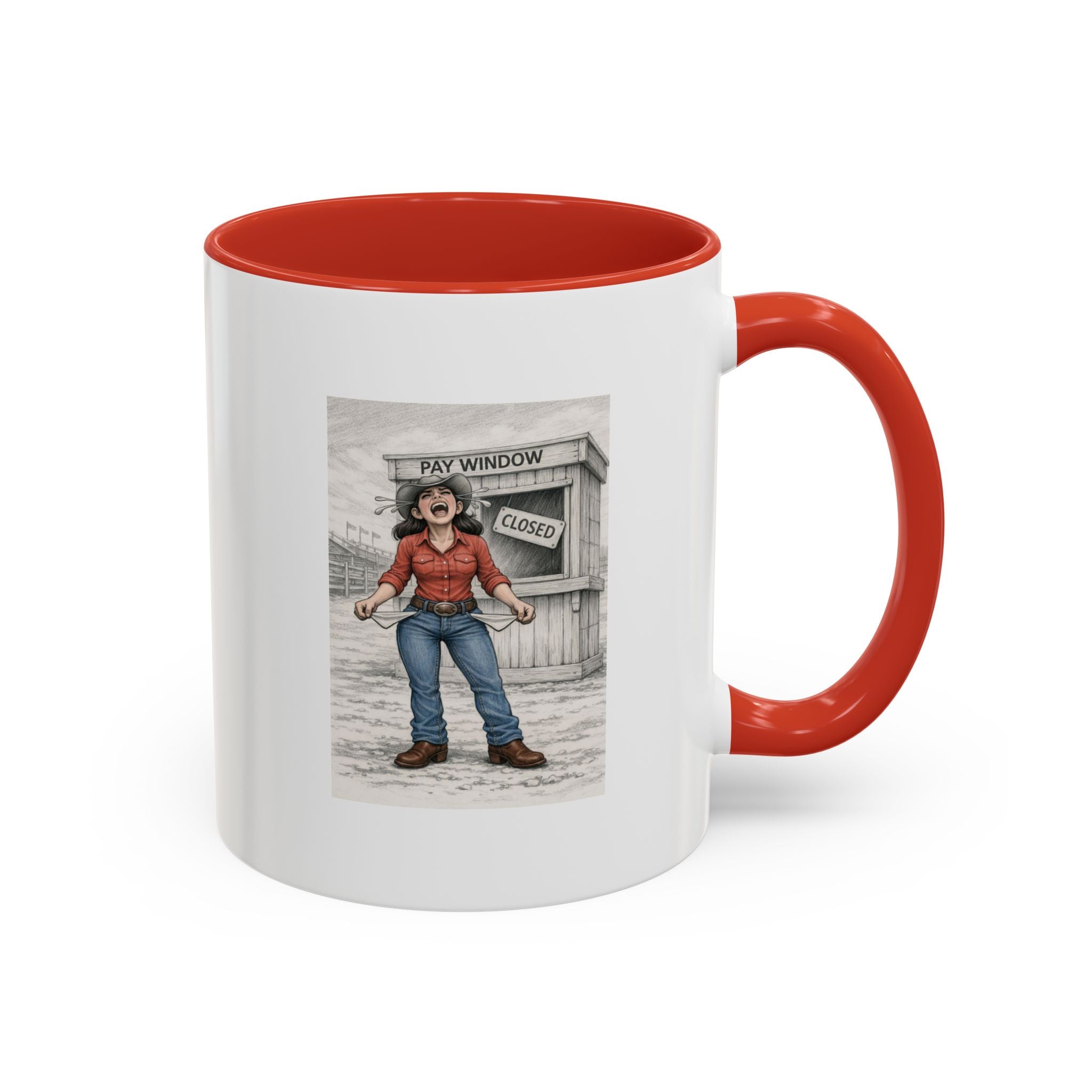 Out of the Money Barrel Racing Coffee Mug — Rodeo Cowgirl Accent Mug (11/15 oz)