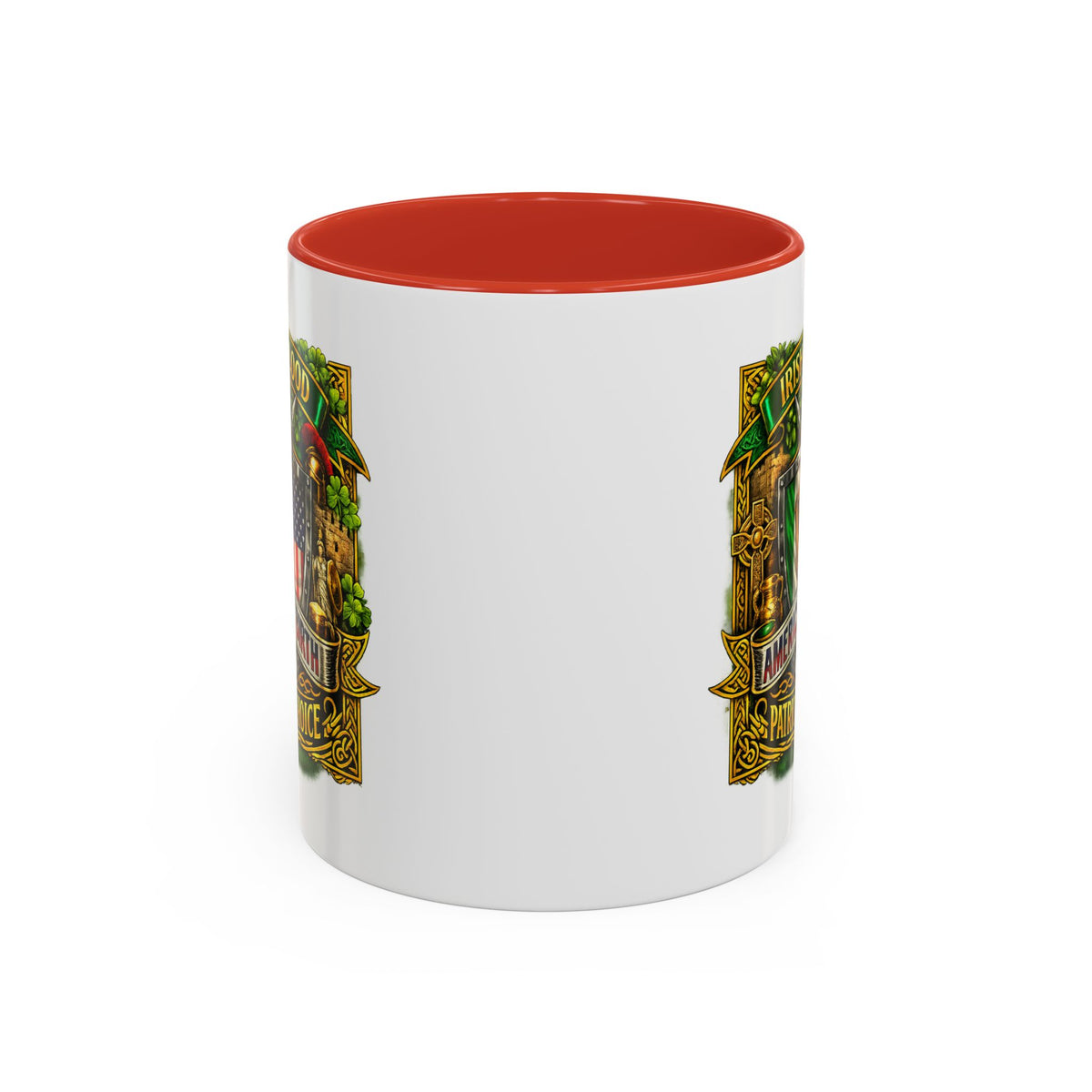 Irish Pride Coffee Mug — "Irish by Blood, American by Birth, Patriot by Choice" Patriotic Ceramic Mug
