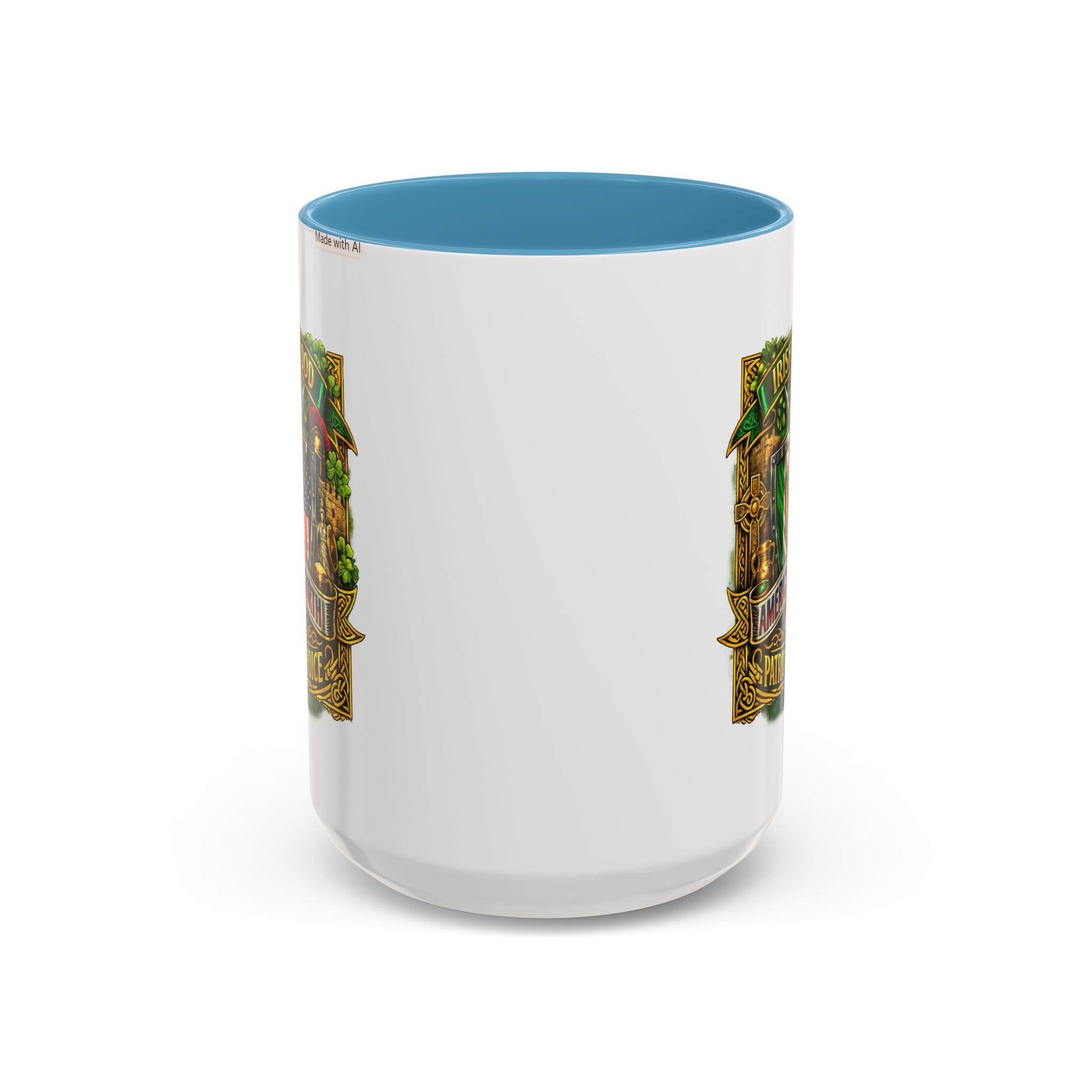 Irish Pride Coffee Mug — "Irish by Blood, American by Birth, Patriot by Choice" Patriotic Ceramic Mug