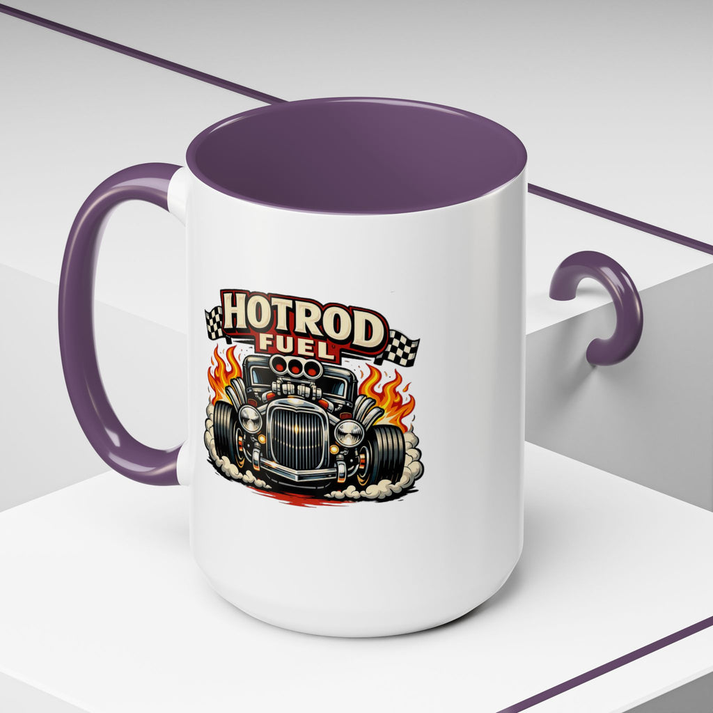 Hot Rod Fuel Coffee Mug — Vintage Muscle Car Racing Accent Mug