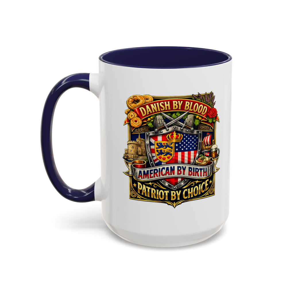 Danish/American Pride Danish by Blood, American by Birth Accent Coffee Mug (11/15oz)