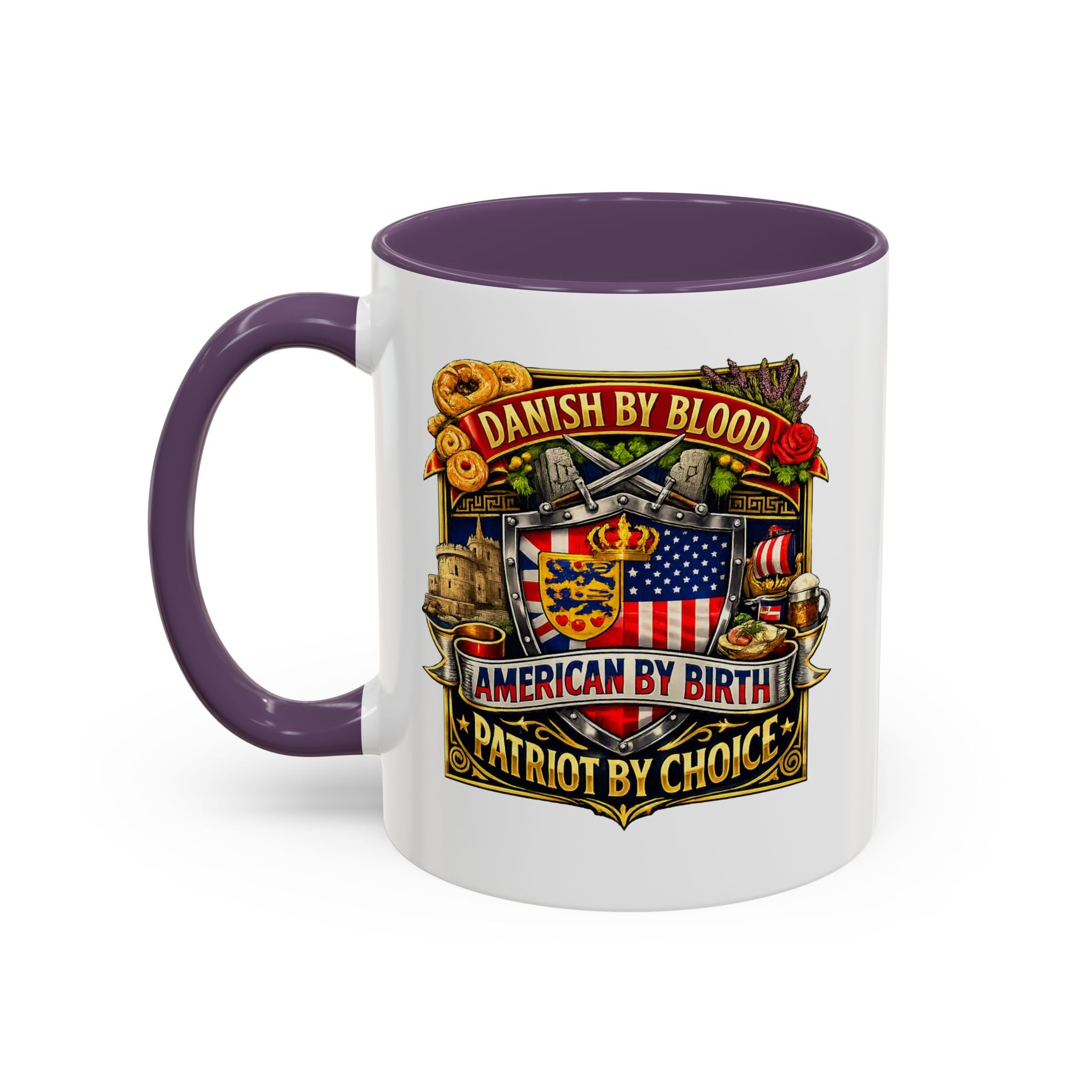 Danish/American Pride Danish by Blood, American by Birth Accent Coffee Mug (11/15oz)