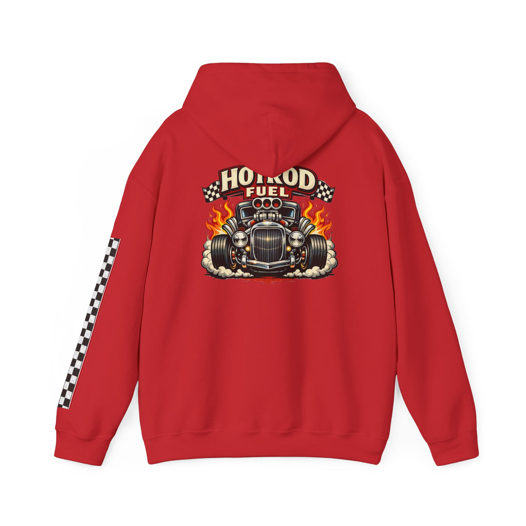 Hot Rod Hoodie — "Hot Rod Fuel" Vintage Car Racing Pullover