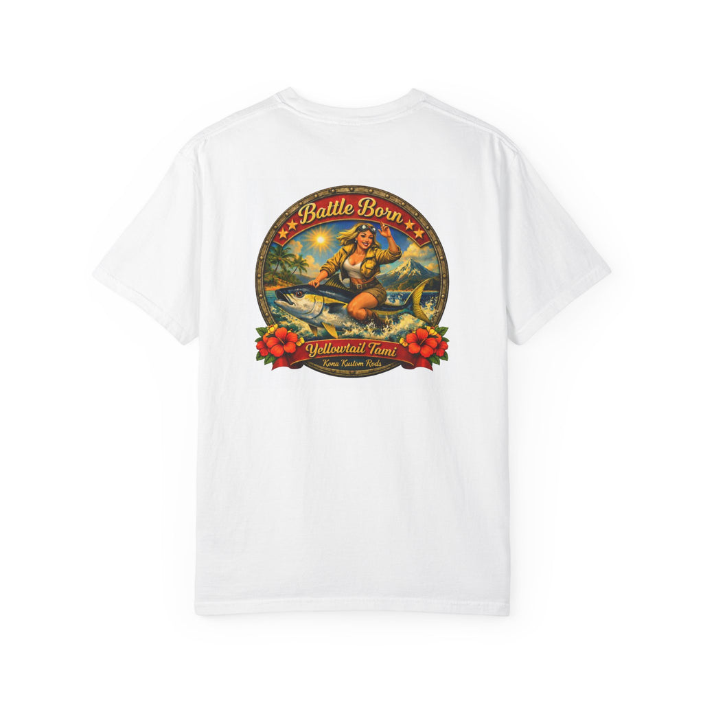 Yellow Tail T-Shirt — "Battle Born" Vintage Pinup Graphic