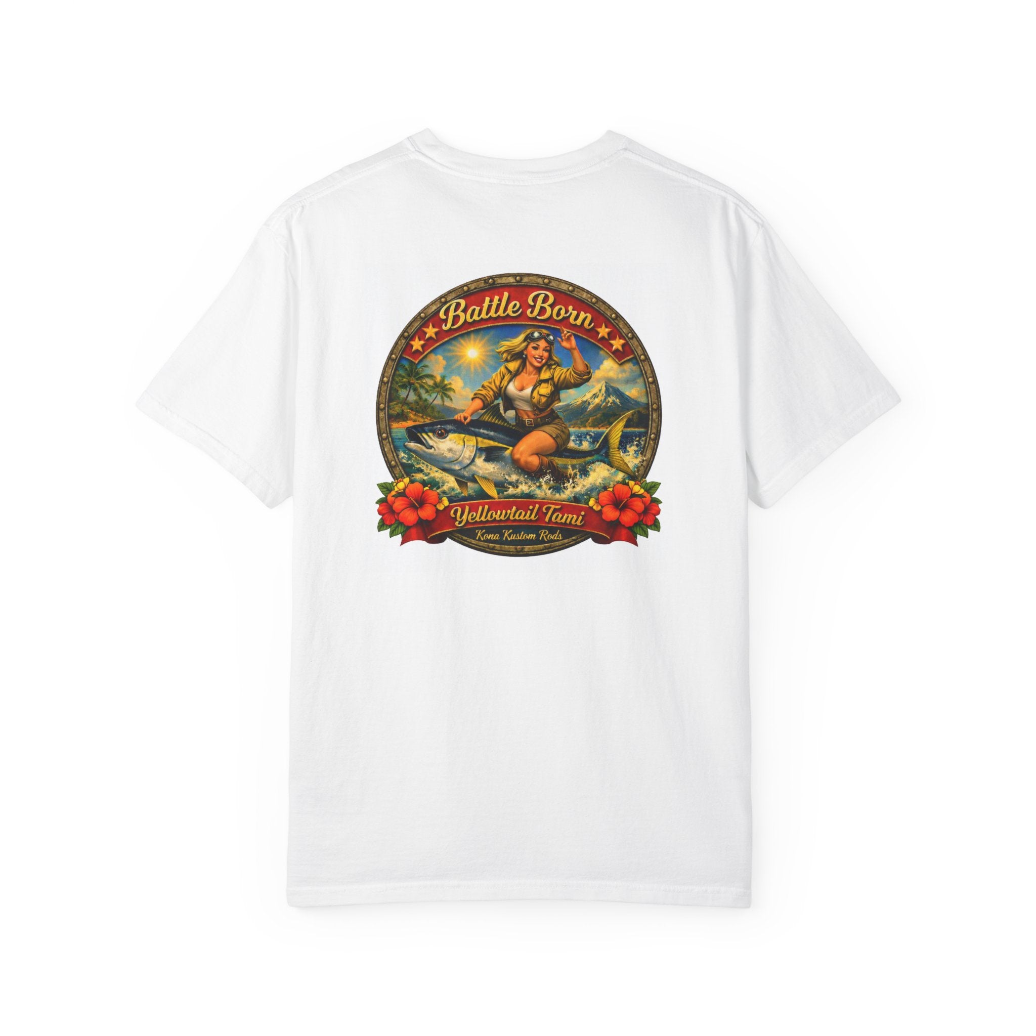 Yellow Tail T-Shirt — "Battle Born" Vintage Pinup Graphic