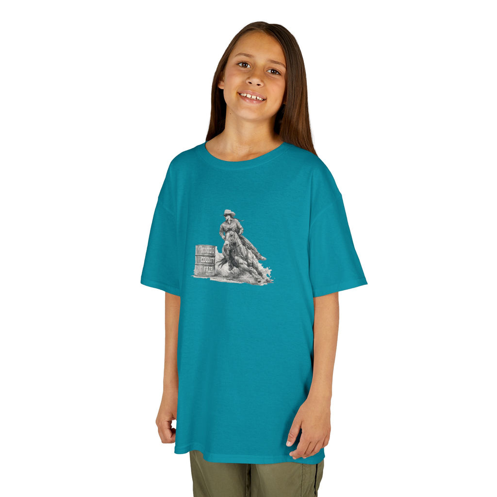 Kids T-Shirt — 'Always Keep Your Eye On the Next Barrel' Cowgirl Graphic