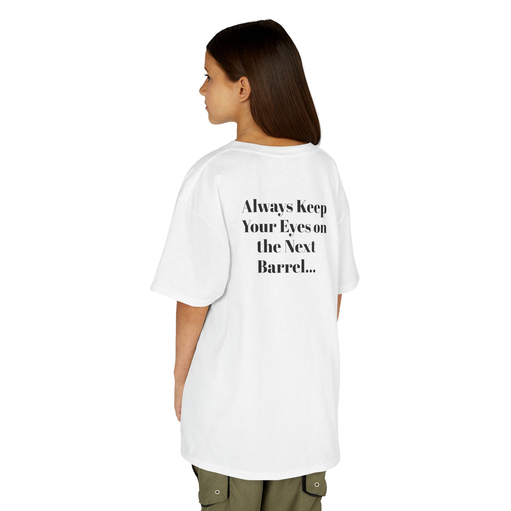 Kids T-Shirt — 'Always Keep Your Eye On the Next Barrel' Cowgirl Graphic