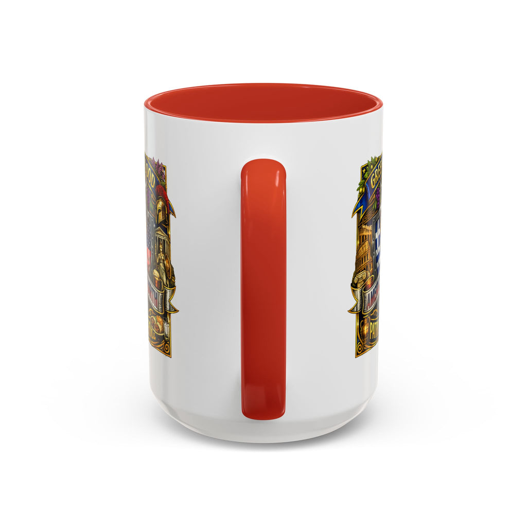 Greek by Blood, American by Birth Accent Coffee Mug – Patriotic Greek Heritage 11/15oz