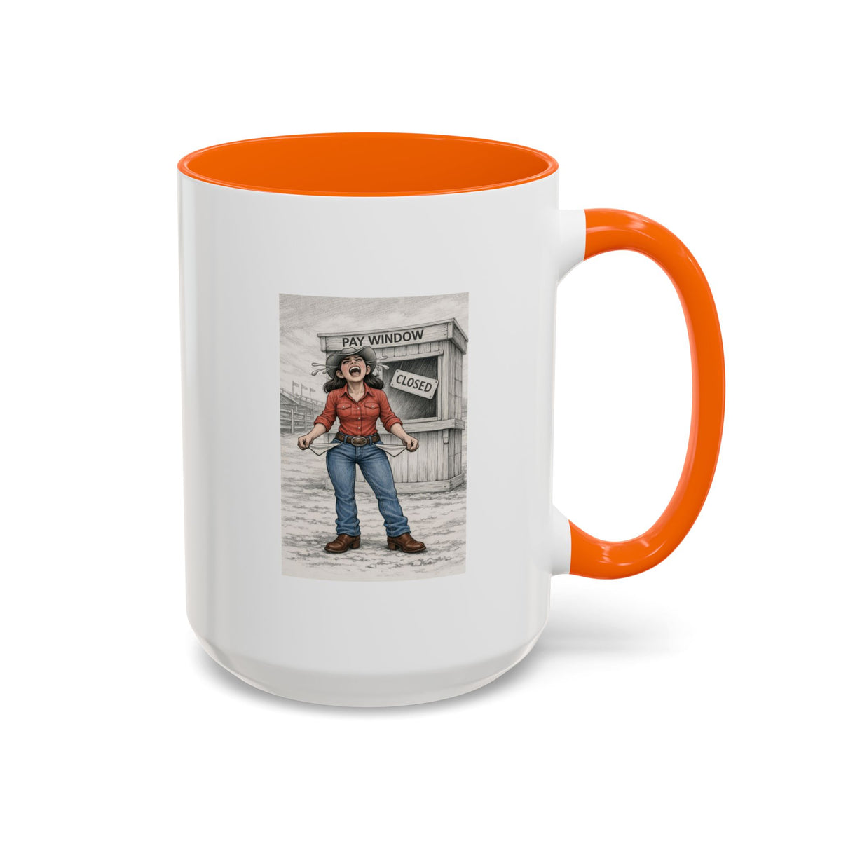 Out of the Money Barrel Racing Coffee Mug — Rodeo Cowgirl Accent Mug (11/15 oz)