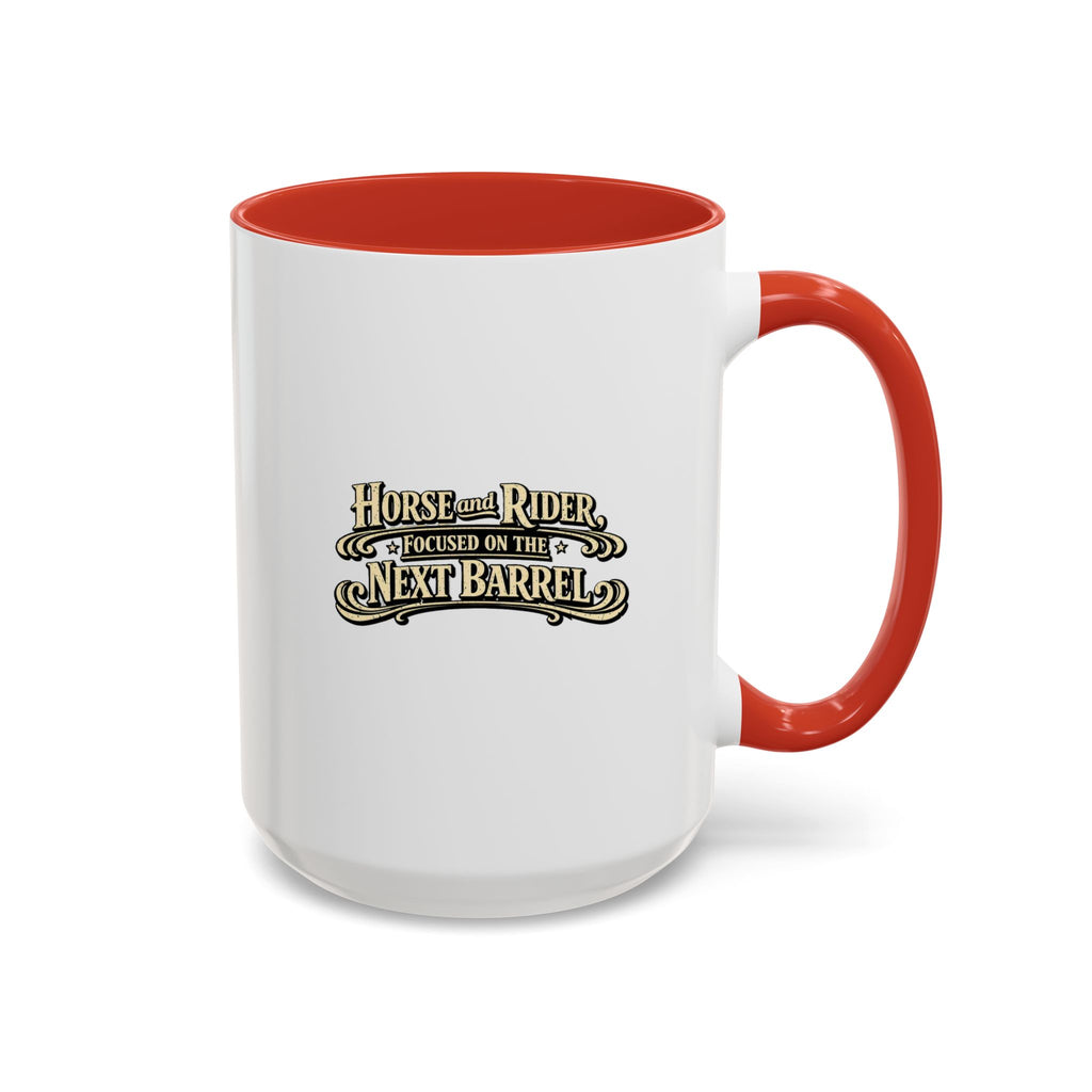 Barrel Racing Coffee Mug — "Horse and Rider Focused on the Next Barrel"