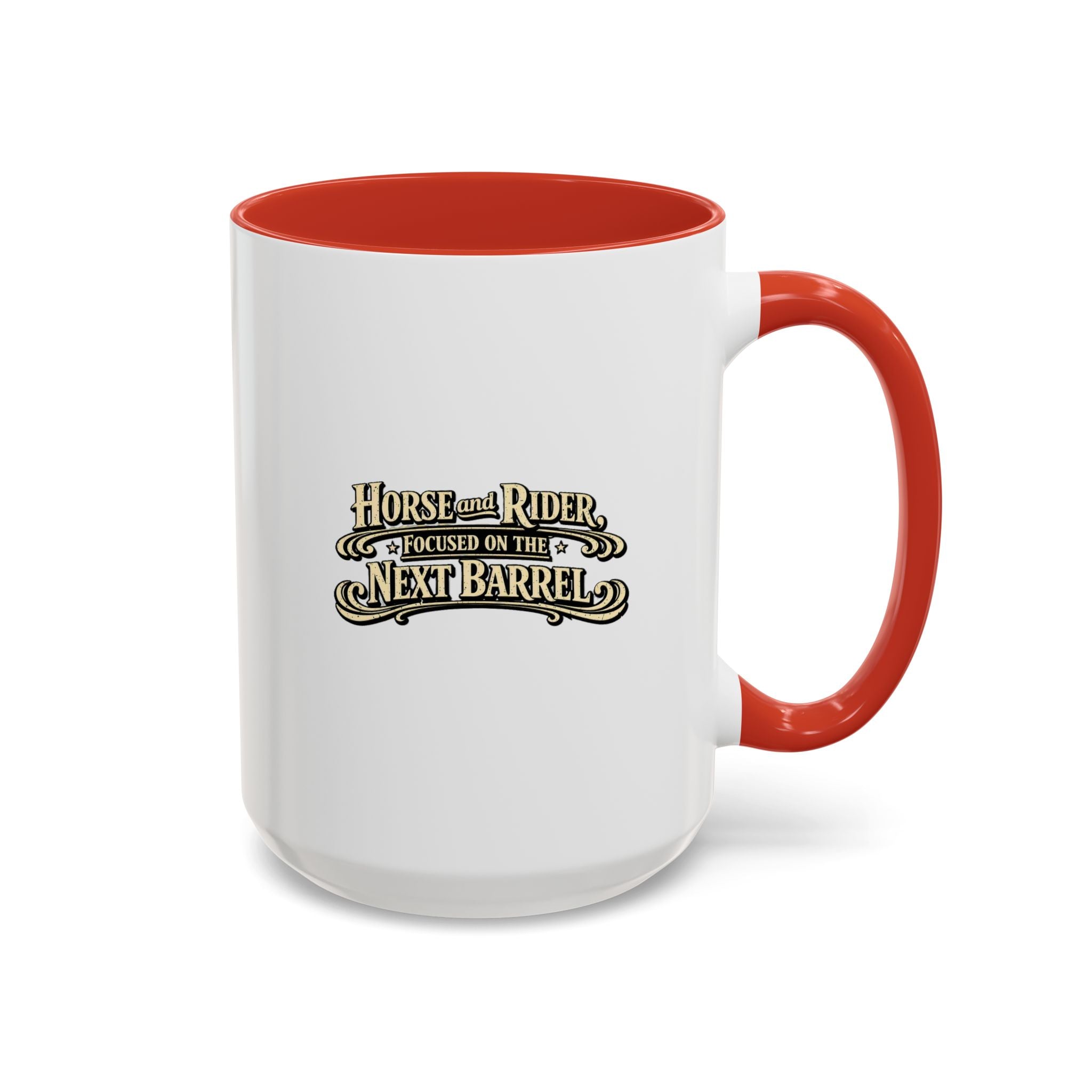 Barrel Racing Coffee Mug — "Horse and Rider Focused on the Next Barrel"