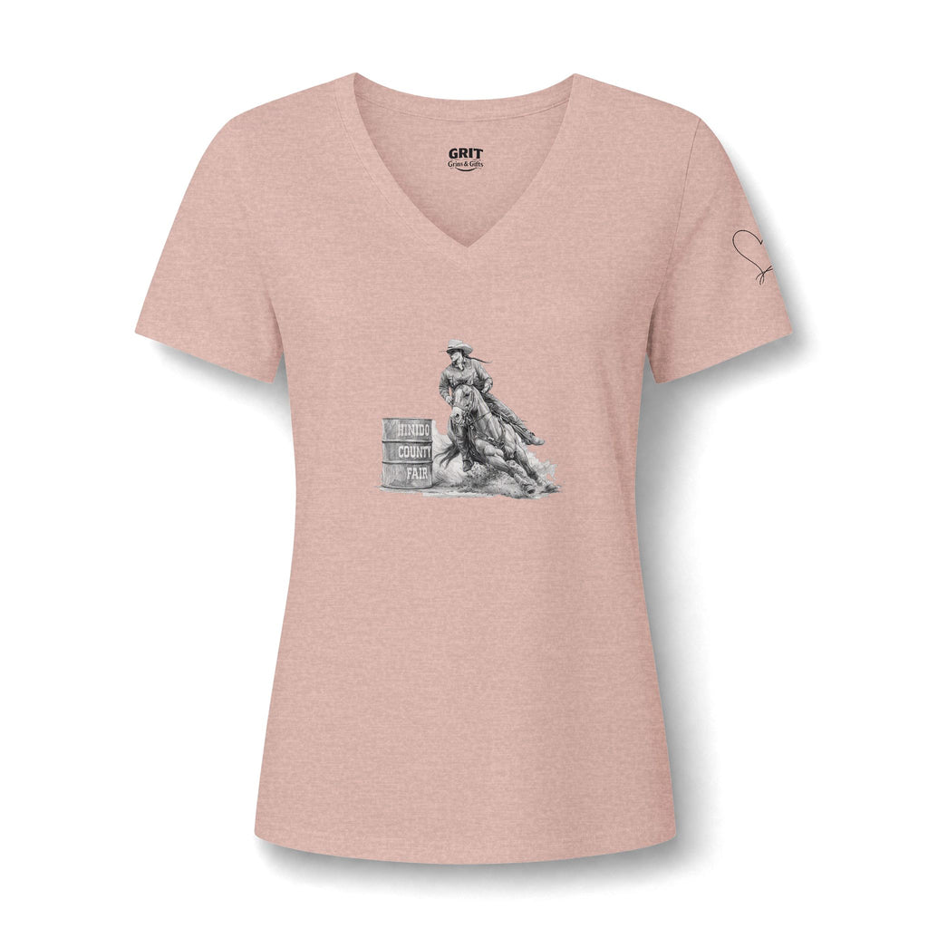 Cowgirl Barrel Racer V-Neck Tee — Rodeo Western Women's Shirt