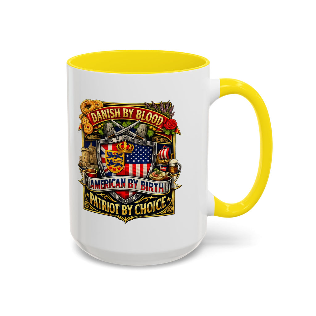 Danish/American Pride Danish by Blood, American by Birth Accent Coffee Mug (11/15oz)