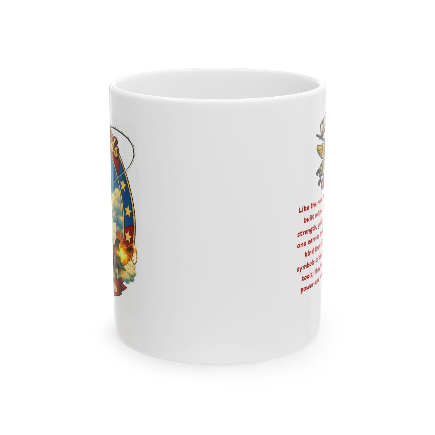 Victory Rods Sportfisherman's WWII Nose Art Pin-Up Illustration Mug | Ceramic Coffee Cup