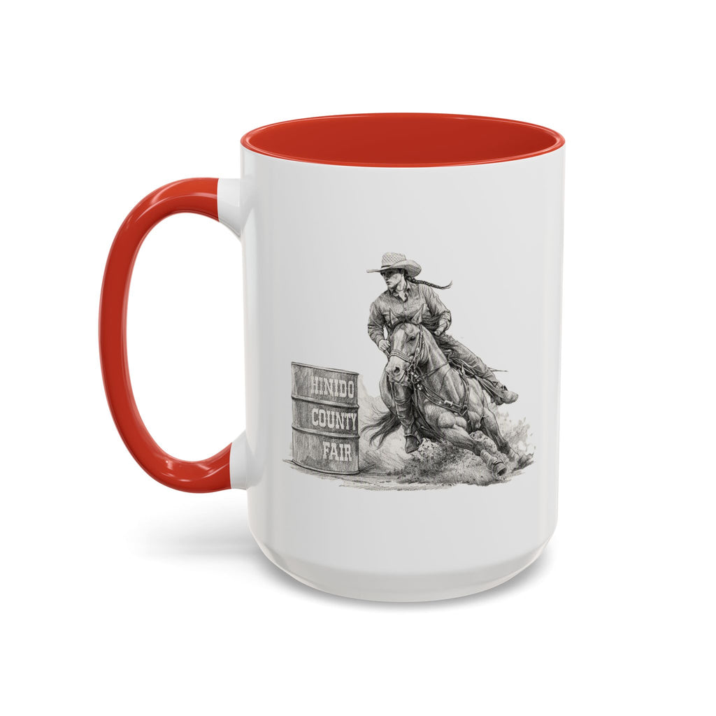 Barrel Racing Coffee Mug — "Horse and Rider Focused on the Next Barrel"