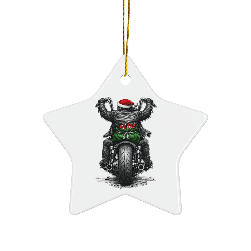 Copy of Biker Motorcycle Ceramic Ornament — Double-Sided Round Holiday Decoration