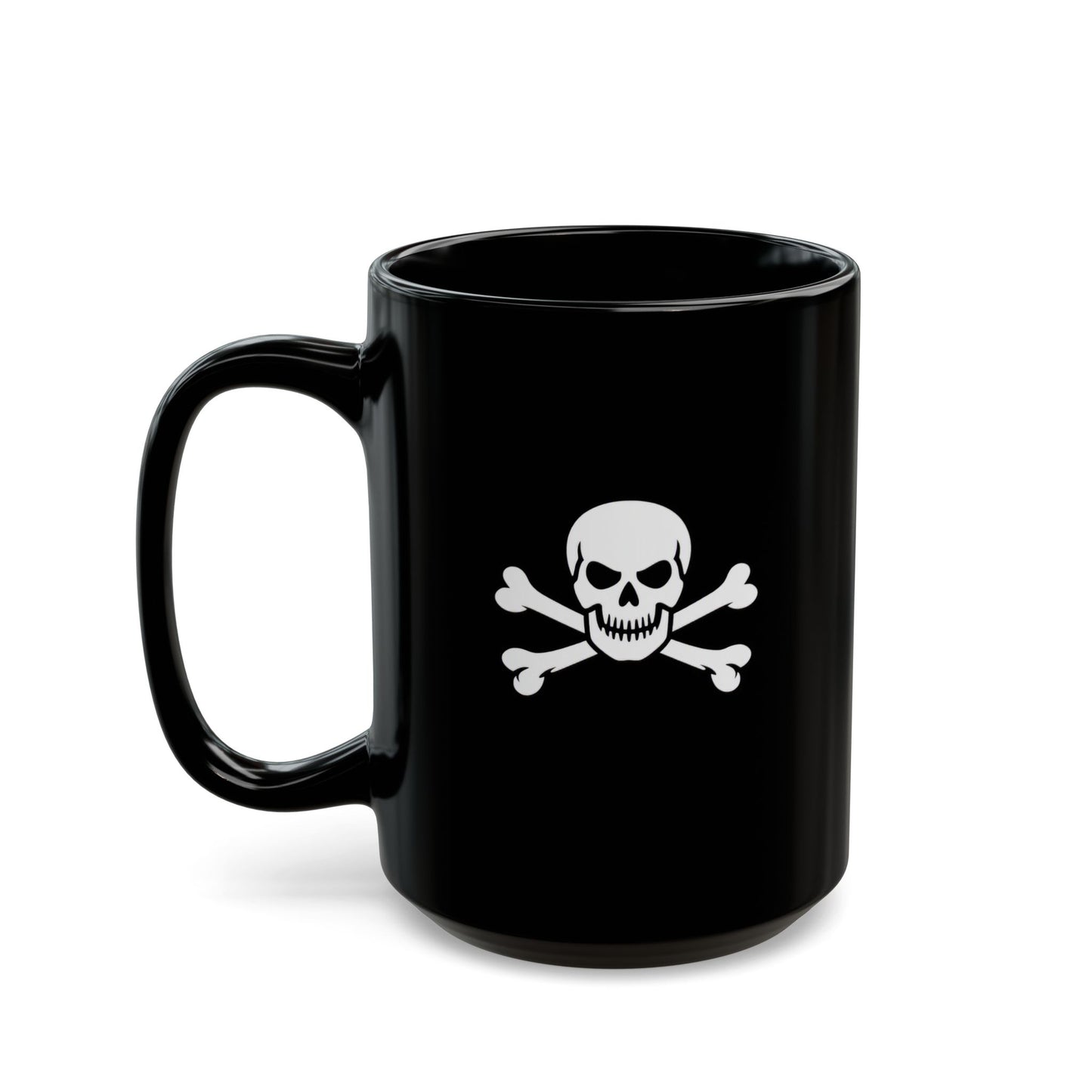Skull & Crossbones Pattern Mug — Black Coffee Cup (11oz/15oz)
