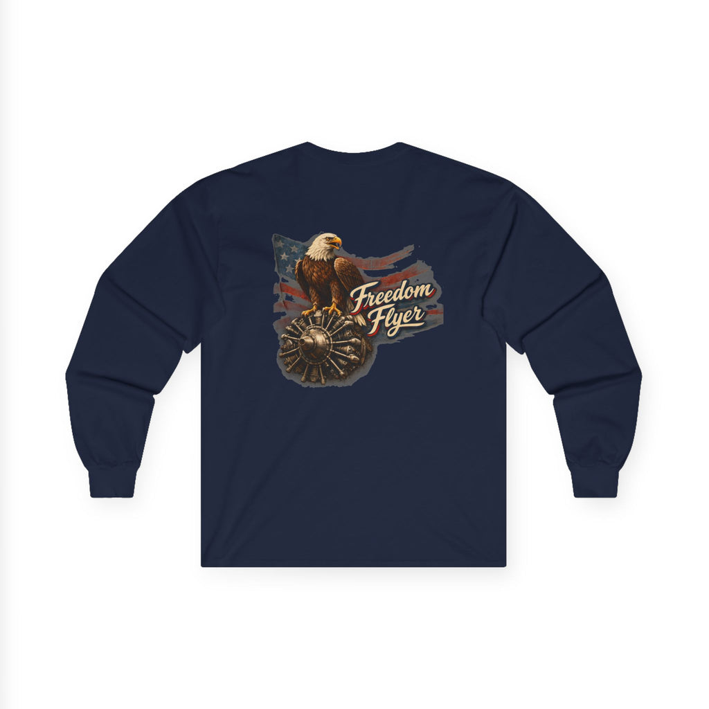 Long Sleeve Tee — Freedom Flyer Eagle & Propeller Graphic