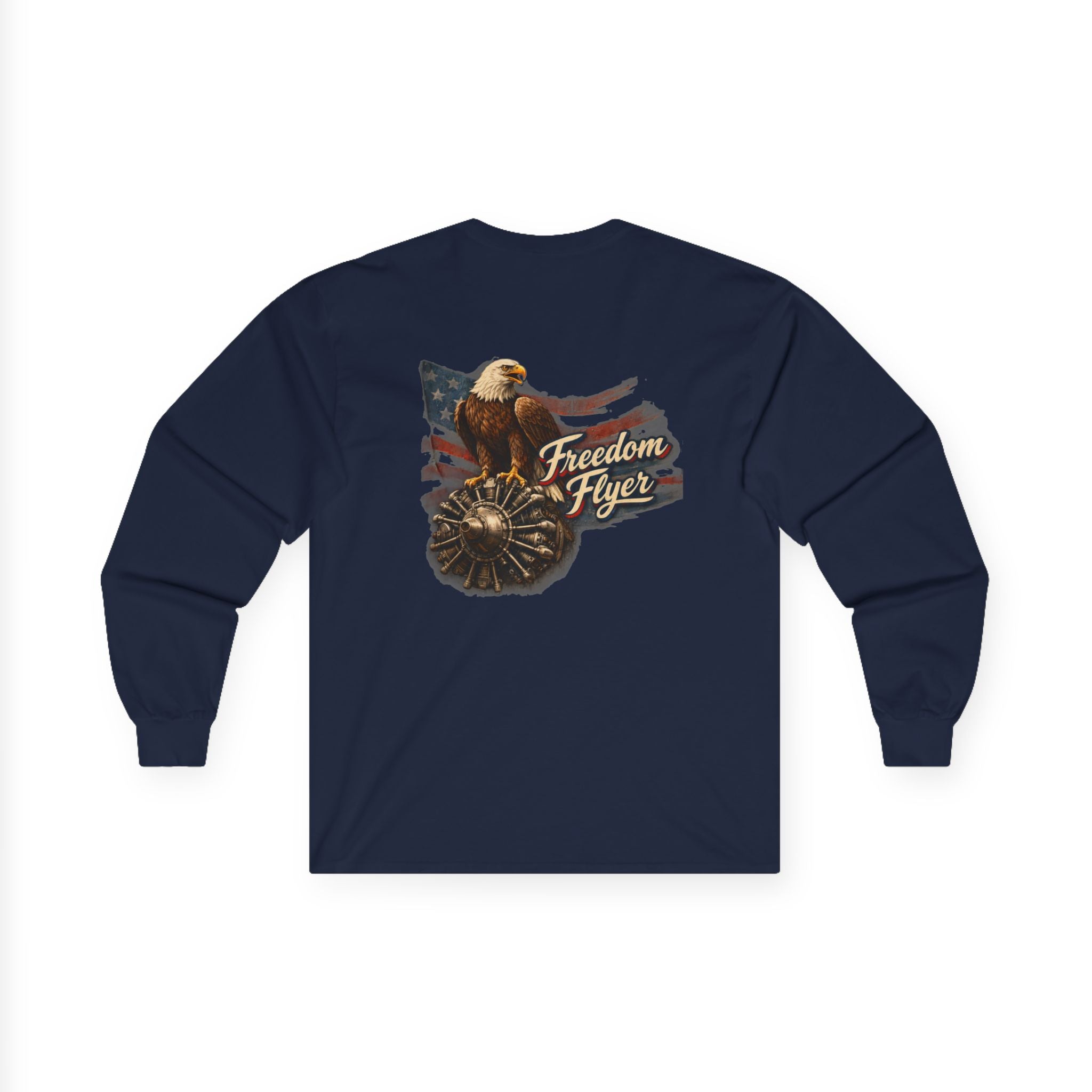 Long Sleeve Tee — Freedom Flyer Eagle & Propeller Graphic