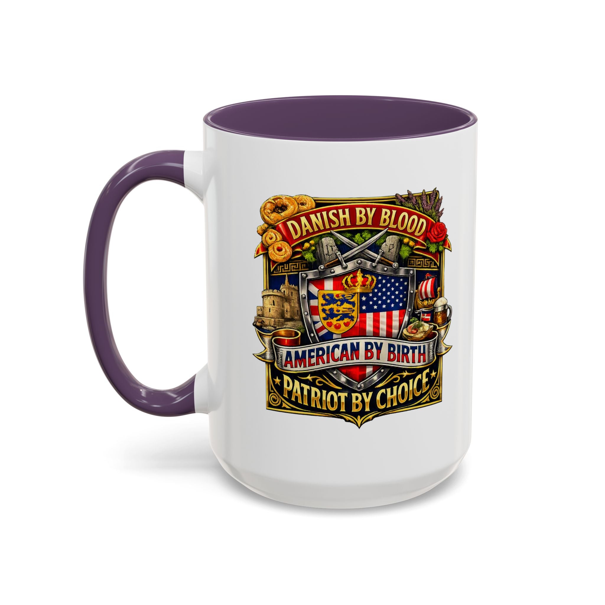 Danish/American Pride Danish by Blood, American by Birth Accent Coffee Mug (11/15oz)