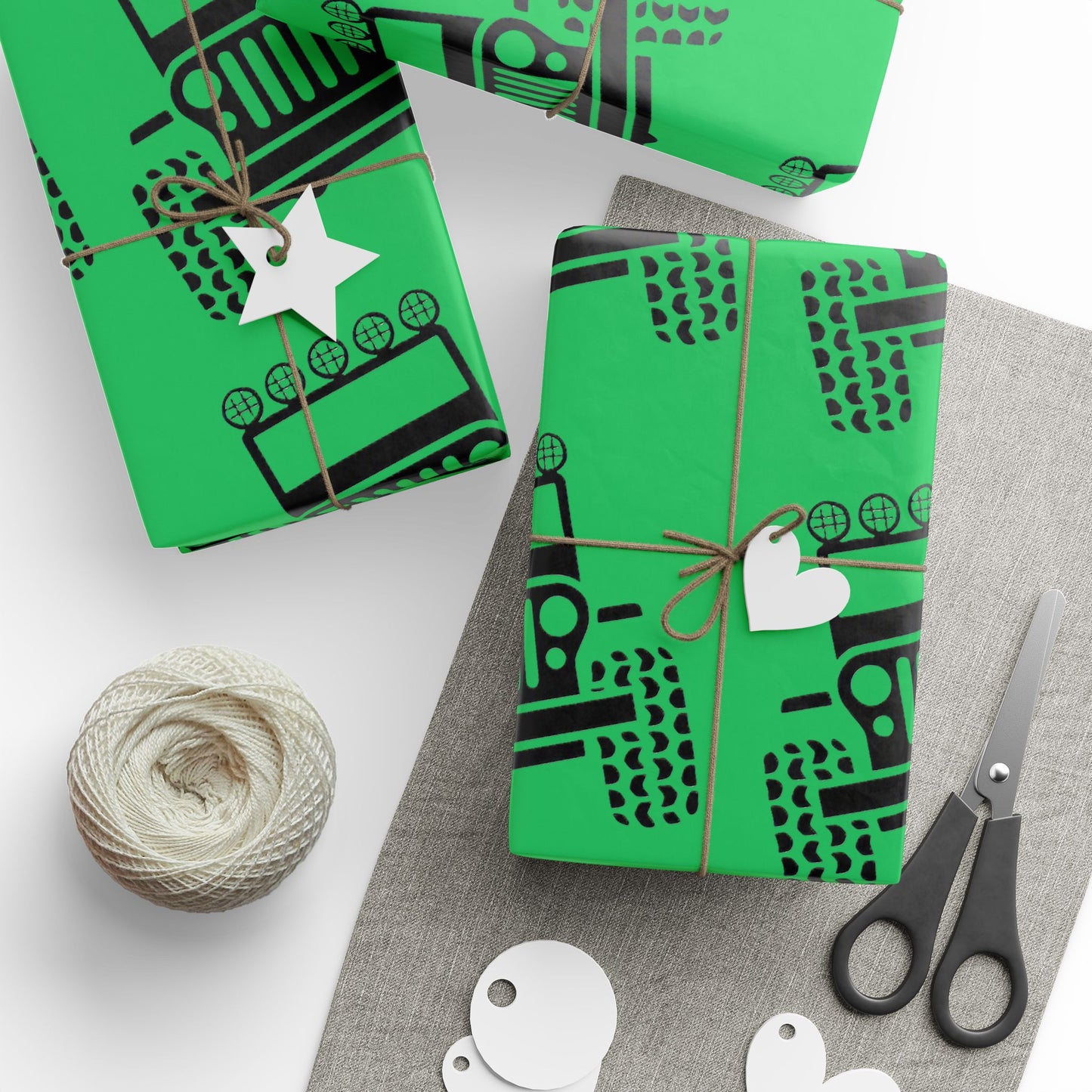 Copy of Green 4X4 offroad Pattern Wrapping Paper — Succulent-Themed Gift Wrap for Jeep Lovers