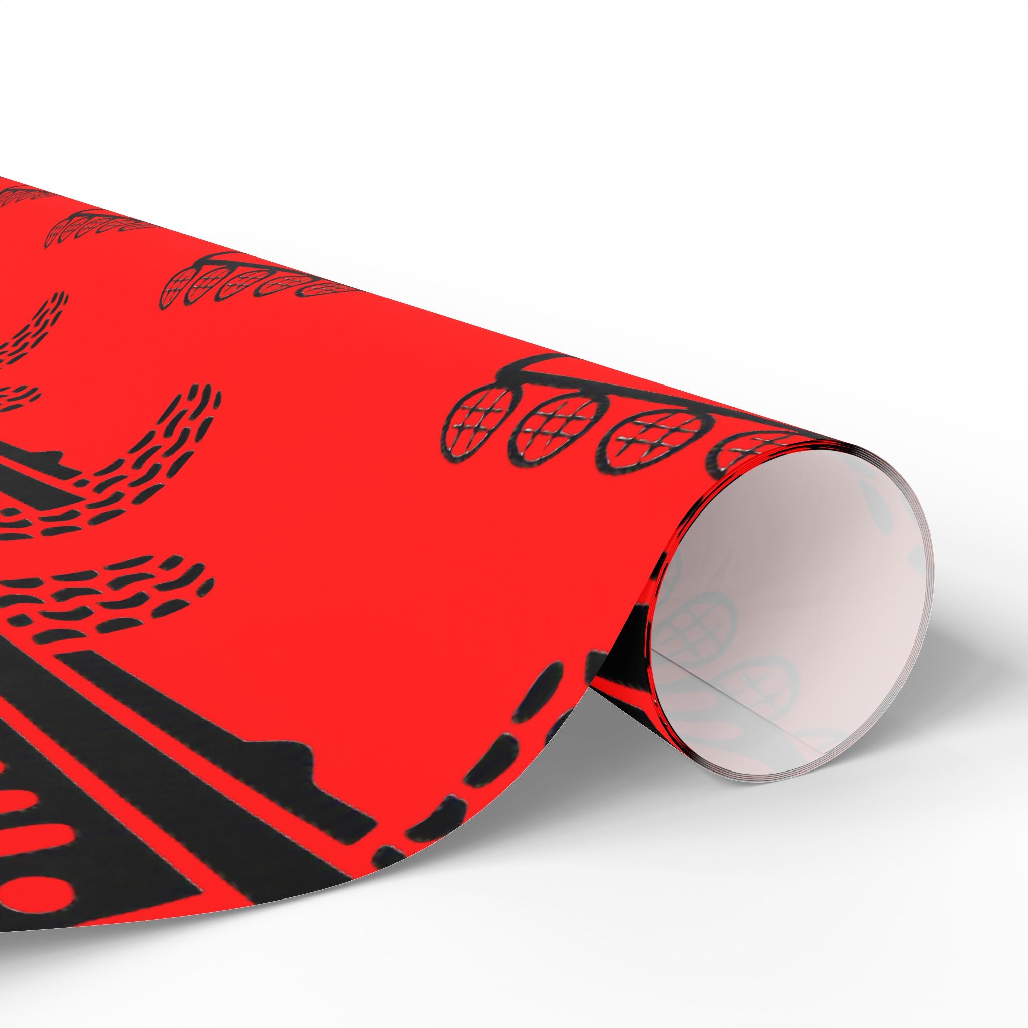 4X4 Off-Road Wrapping Paper Roll — Red Holiday Pattern for the Jeep lover.