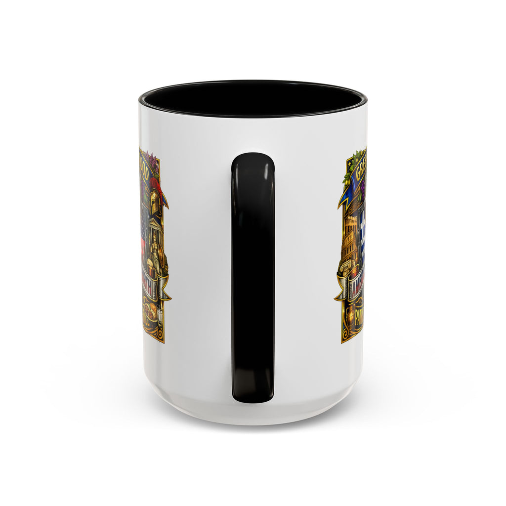 Greek by Blood, American by Birth Accent Coffee Mug – Patriotic Greek Heritage 11/15oz