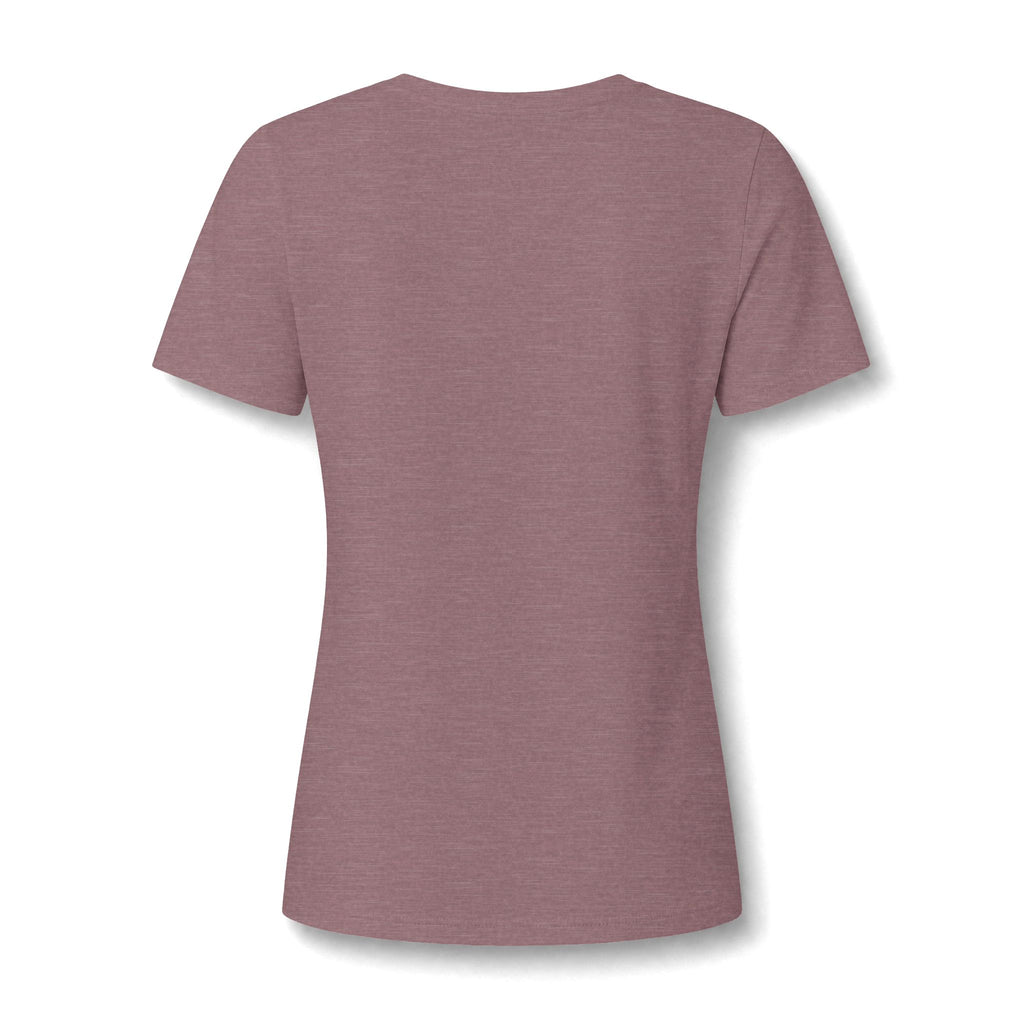 Women's V-Neck Tee — Floral Turquoise Bull Skull Graphic