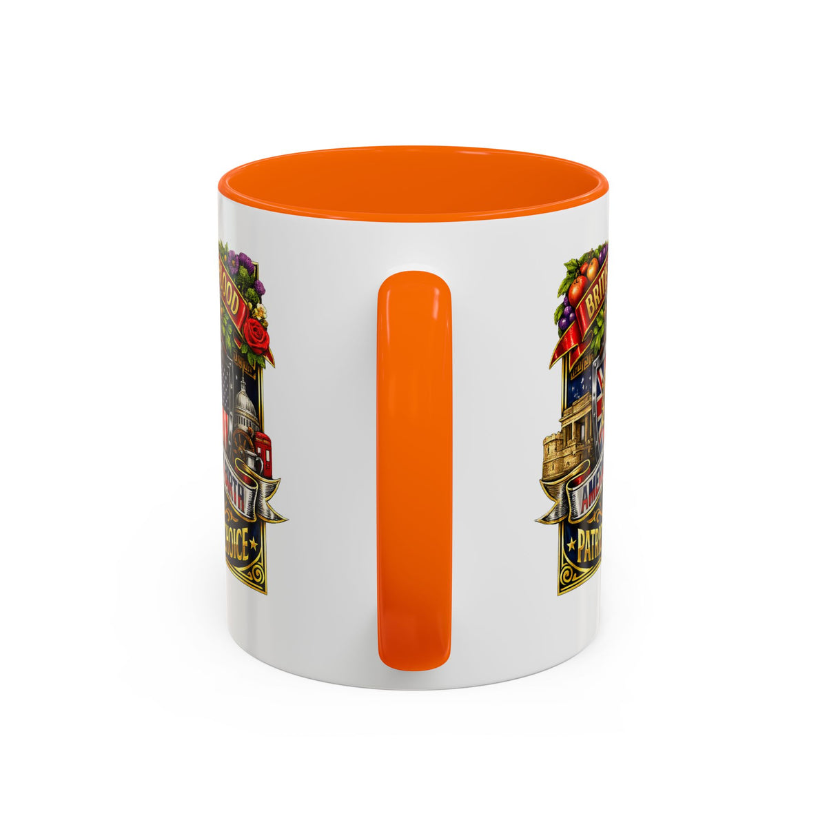British Pride Coffee Mug — "British by Blood, American by Birth, Patriot by Choice" Patriotic Ceramic Mug