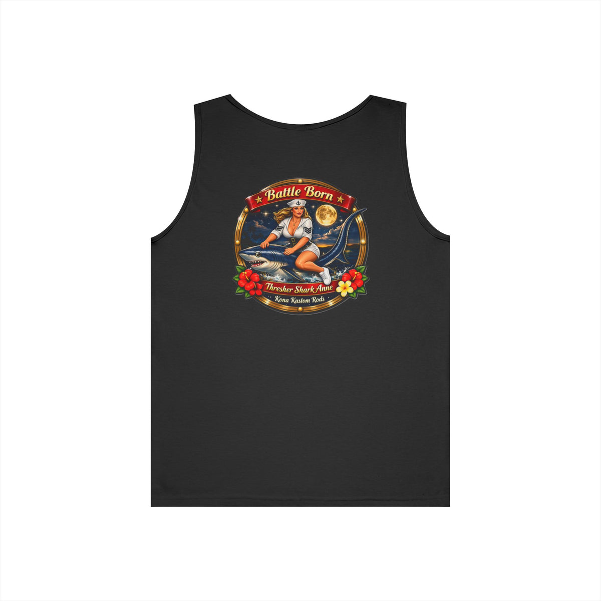 Vintage Pinup Surf Tank Top — 'Battle Born' Retro Beach Graphic