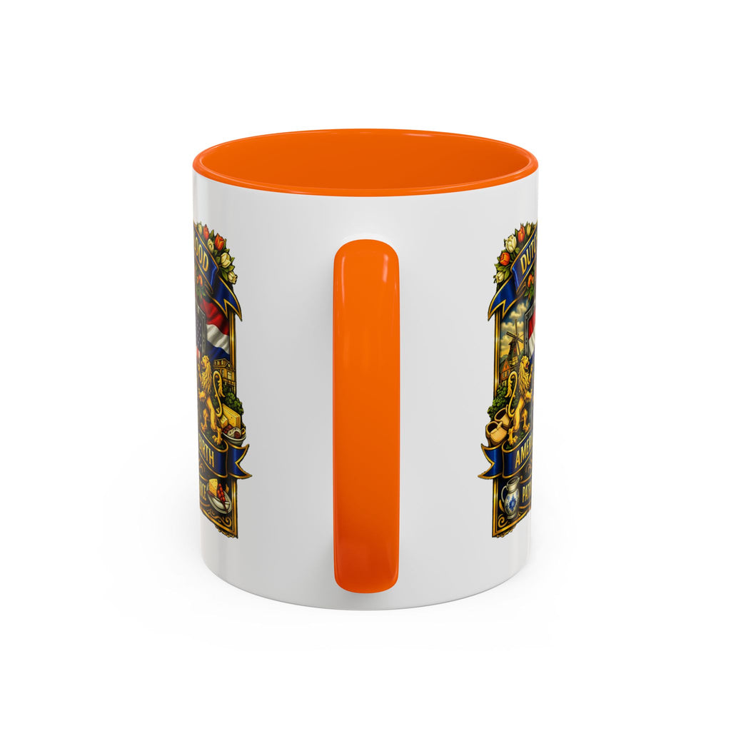 Dutch/American Pride Mug with Vintage Botanical Crest Design